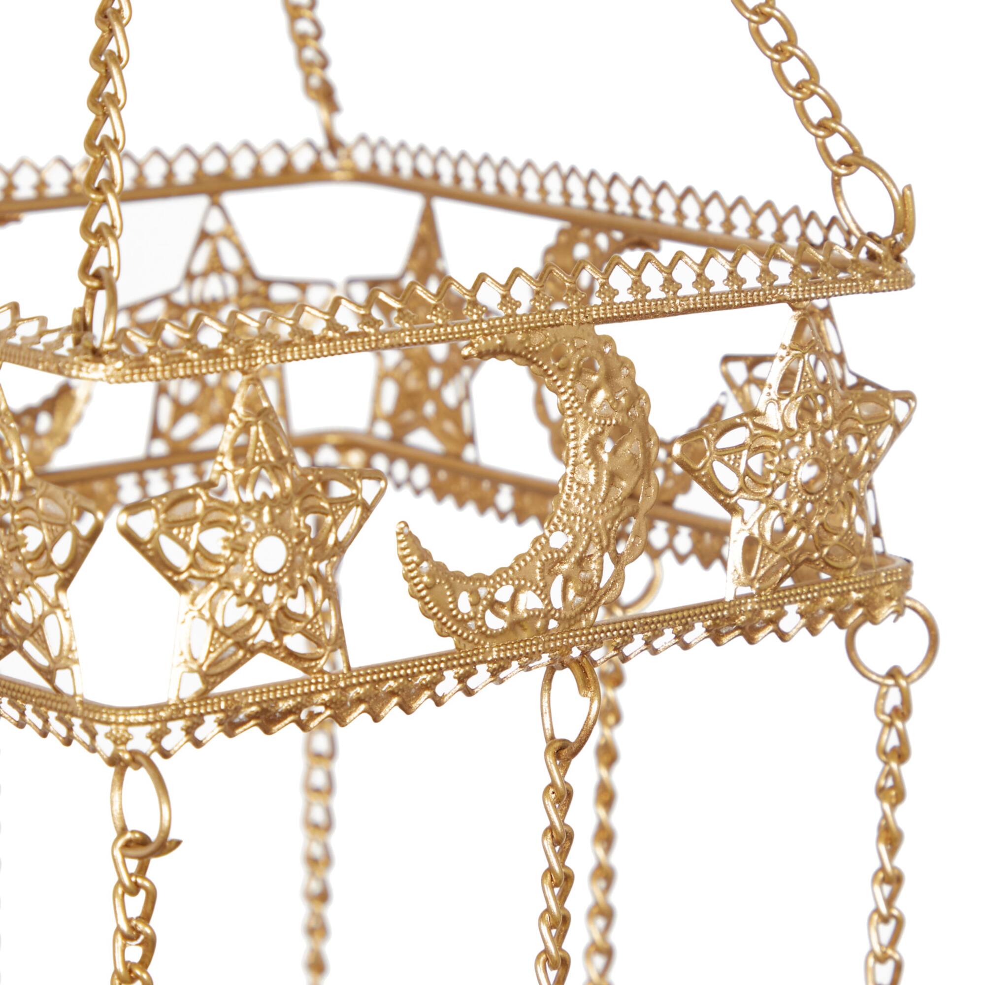 32" Gold Metal Traditional Sun & Stars Wind Chime